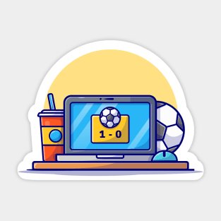 Online Soccer Match Cartoon Vector Icon Illustration (3) Sticker